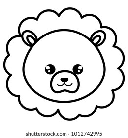 cute and tender lion head character
