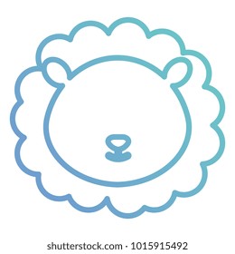 cute and tender lion head character vector illustration design