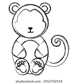 cute and tender monkey character