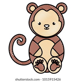 cute and tender monkey character vector illustration design
