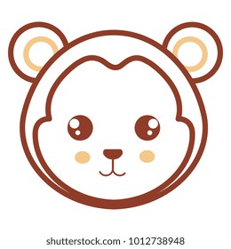 cute and tender monkey head character