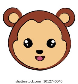 cute and tender monkey head character
