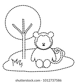 cute and tender monkey in the jungle character