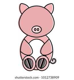 cute and tender pig character