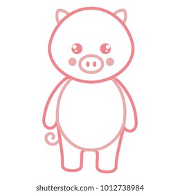 cute and tender pig character
