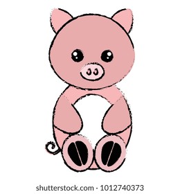 cute and tender pig character