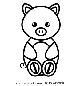 cute and tender pig character