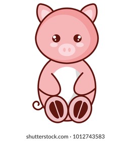 cute and tender pig character