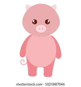 cute and tender pig character