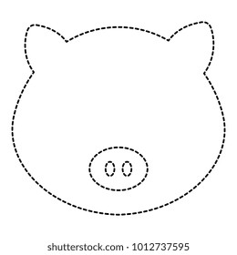 cute and tender pig head character