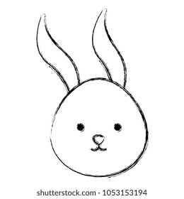 cute and tender rabbit head