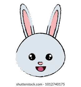 cute and tender rabbit head character