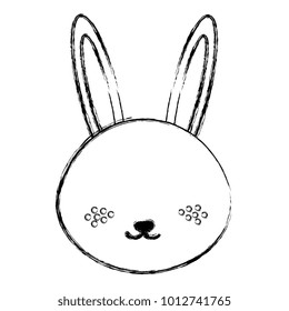 cute and tender rabbit head character