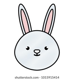 cute and tender rabbit head character vector illustration design