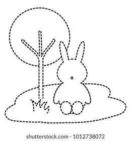 cute and tender rabbit in the park character