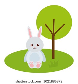 cute and tender rabbit in the park character