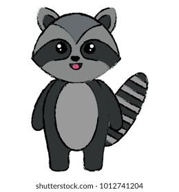 cute and tender raccoon character