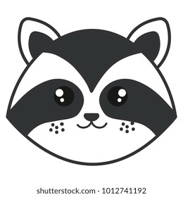 cute and tender raccoon head character