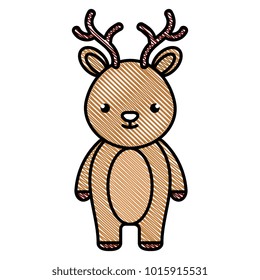 cute and tender reindeer character vector illustration design
