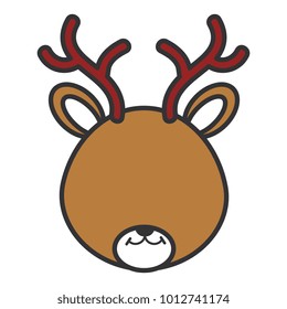 cute and tender reindeer head character