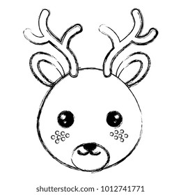 cute and tender reindeer head character