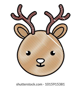 cute and tender reindeer head character vector illustration design