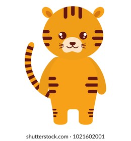 cute and tender tiger character