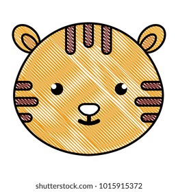 cute and tender tiger head character vector illustration design