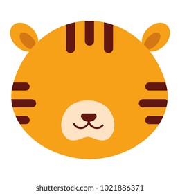 cute and tender tiger head character