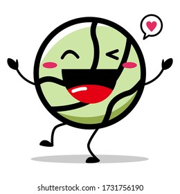 Cute tennis ball mascot vector design