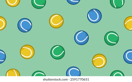 Cute tennis balls pattern background vector design