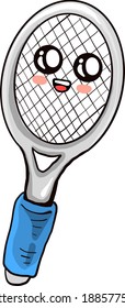 Cute tennis racket ,illustration,vector on white background