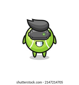 cute tennis using VR headset , cute design
