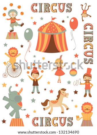 Cute tent circus illustration