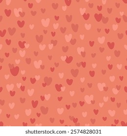 cute terracotta hearts. warm colors wedding repetitive background. valentine card. vector seamless pattern. fabric swatch. wrapping paper. textile design template