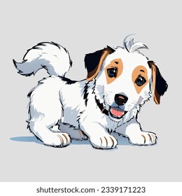 Cute terrier smiles. vector, adobe illustrator.