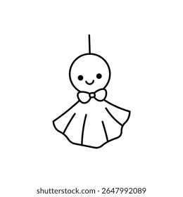 Teru Teru Bozu japonês pendurado ícone da boneca de chuva