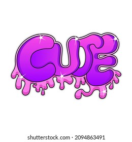cute text design graffiti style