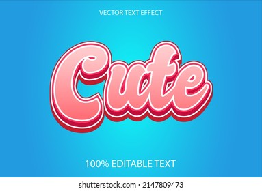 Cute Text Effect In Blue And Editable For Logo.