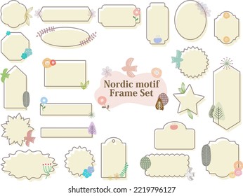 Cute text frame set with Scandinavian motifs