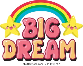 Cute text sticker message illsutration. Colorful positive quotes text. Cute sticker with faces and text.