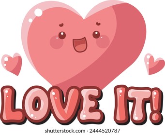 Cute text sticker message illsutration. Colorful positive quotes text. Cute sticker with faces and text.