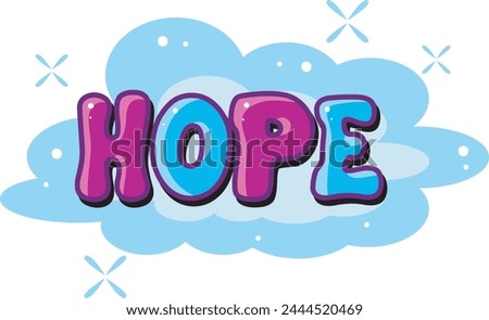 Cute text sticker message illsutration. Colorful positive quotes text. Cute sticker with faces and text.