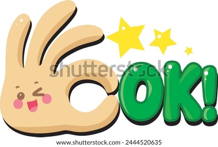 Cute text sticker message illsutration. Colorful positive quotes text. Cute sticker with faces and text.