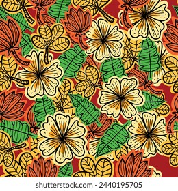 cute textile design with beautiful flowers  pattern image
