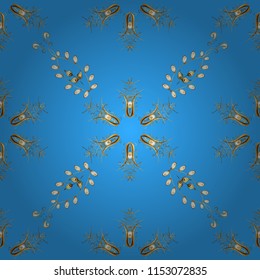 Cute texture. Abstract geometric pattern. Seamless geometric pattern. Nice background. Decor on blue, brown and beige background for clothing design.