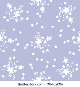 Cute texture in small flowers. Floral seamless background for textile, wallpapers, wrapping, paper.