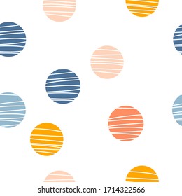 Cute textured dots hand drawn seamless vector fill. Cute childish drawing. Baby wrapping paper, textile, vector illustration 