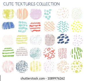 Cute textures collection for modern design over white