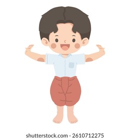 Cute Thai Dancer Boy Character cartoon